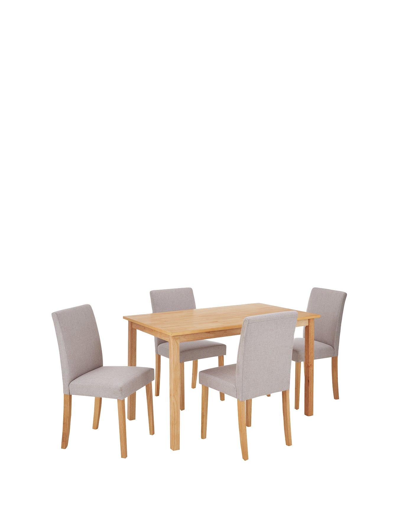 Product photograph of Very Home Primo 120 Cm Dining Table 4 Fabric Chairs from very.co.uk