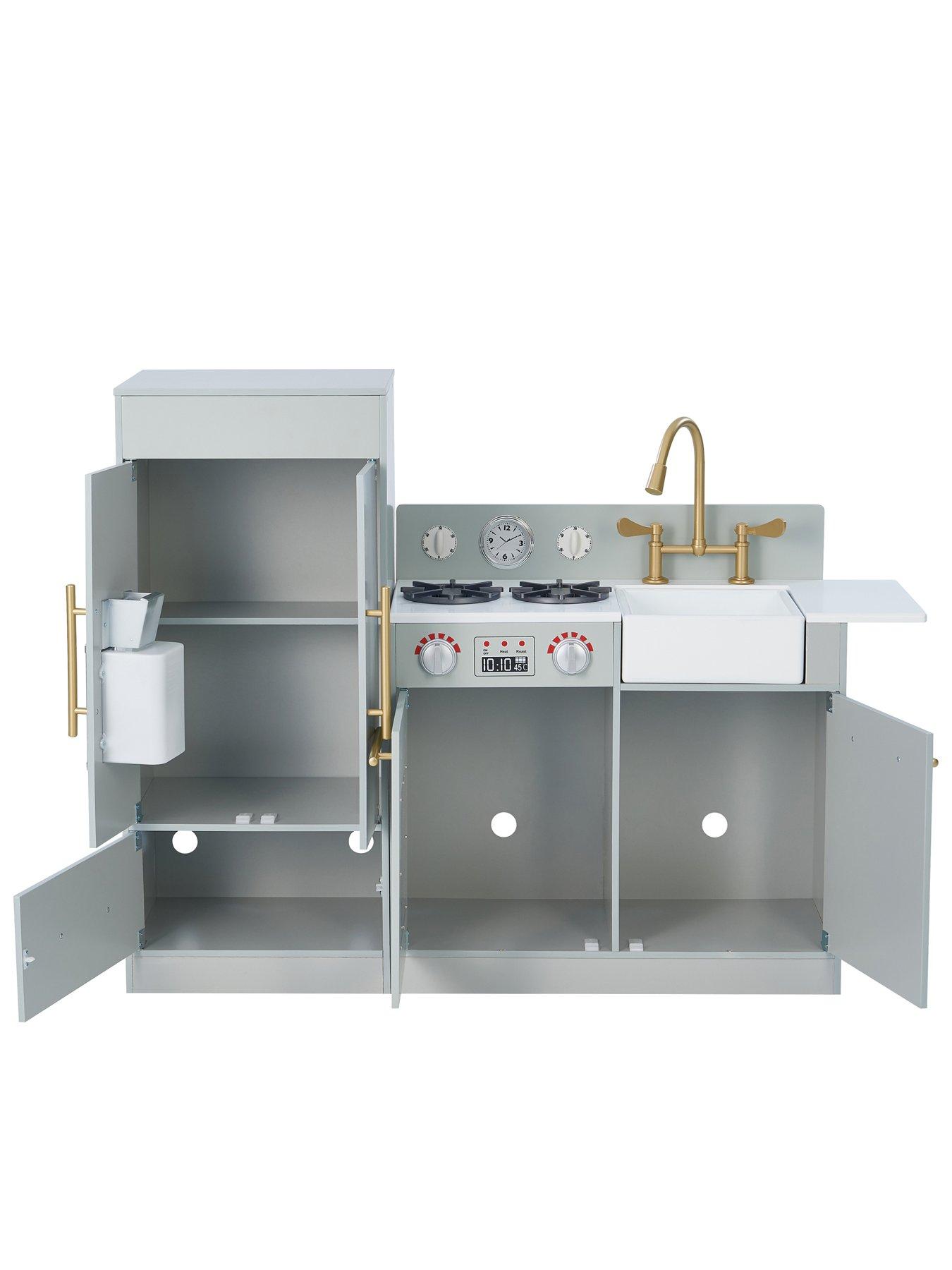 Teamson Kids Little Chef Charlotte Modern Play Kitchen Silver Grey Gold Very