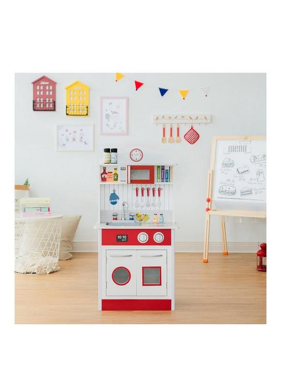front image of teamson-kids-little-chef-madrid-classic-play-kitchen-red-white
