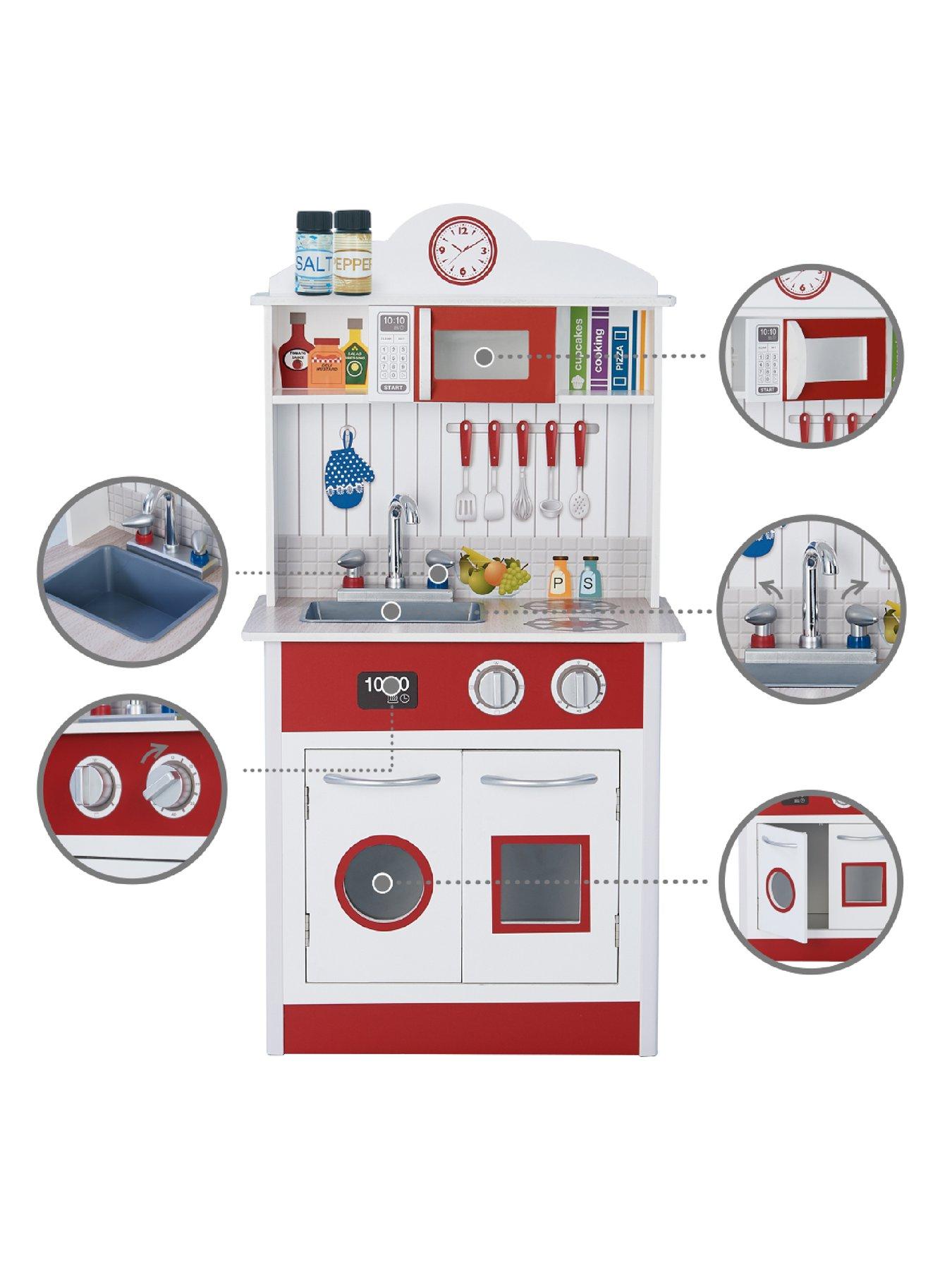 Image 3 of 6 of Teamson Kids Little Chef Madrid Classic Play Kitchen - Red / White