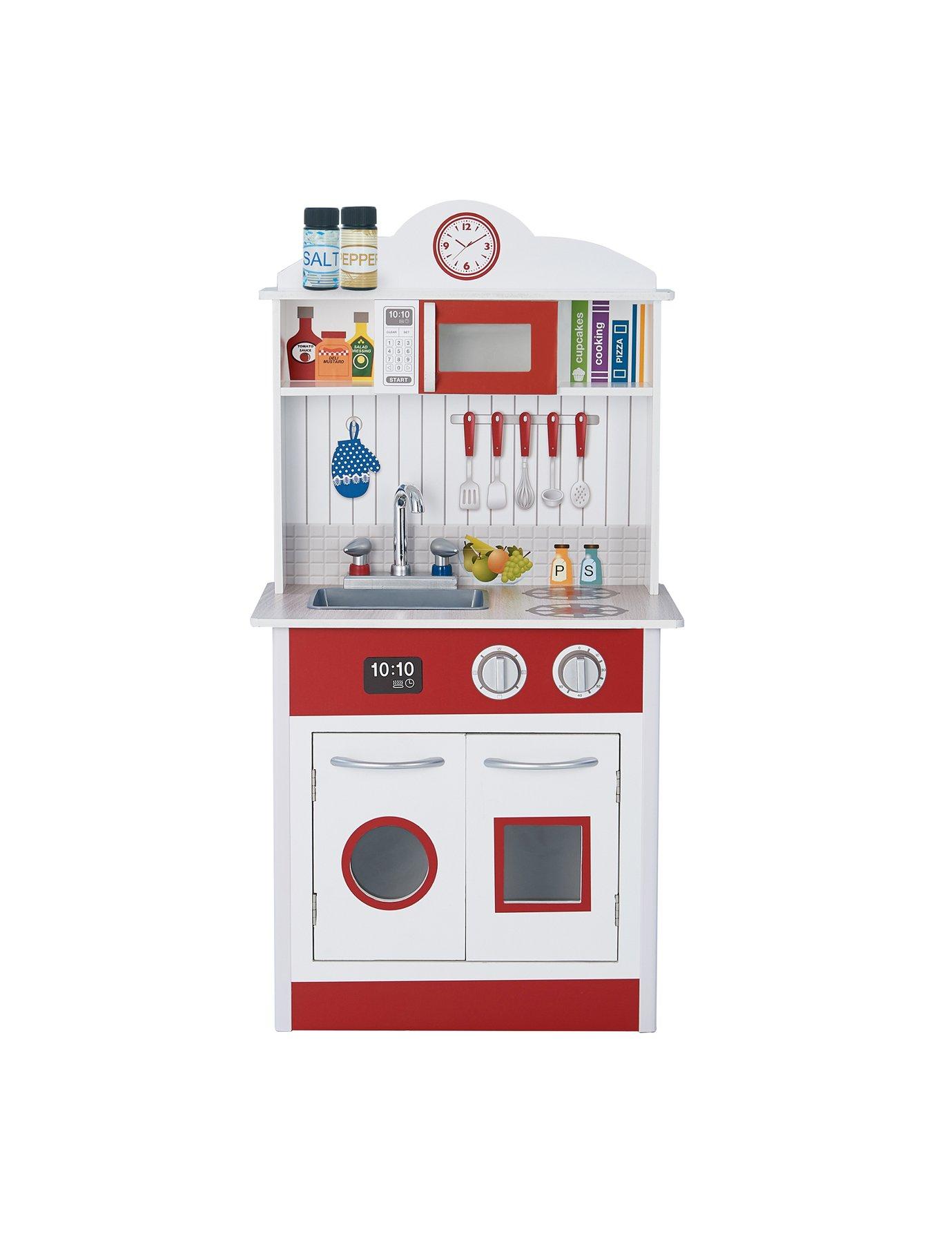 Image 4 of 6 of Teamson Kids Little Chef Madrid Classic Play Kitchen - Red / White
