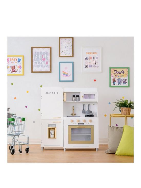 front image of teamson-kids-little-chef-mayfair-retro-play-kitchen-white