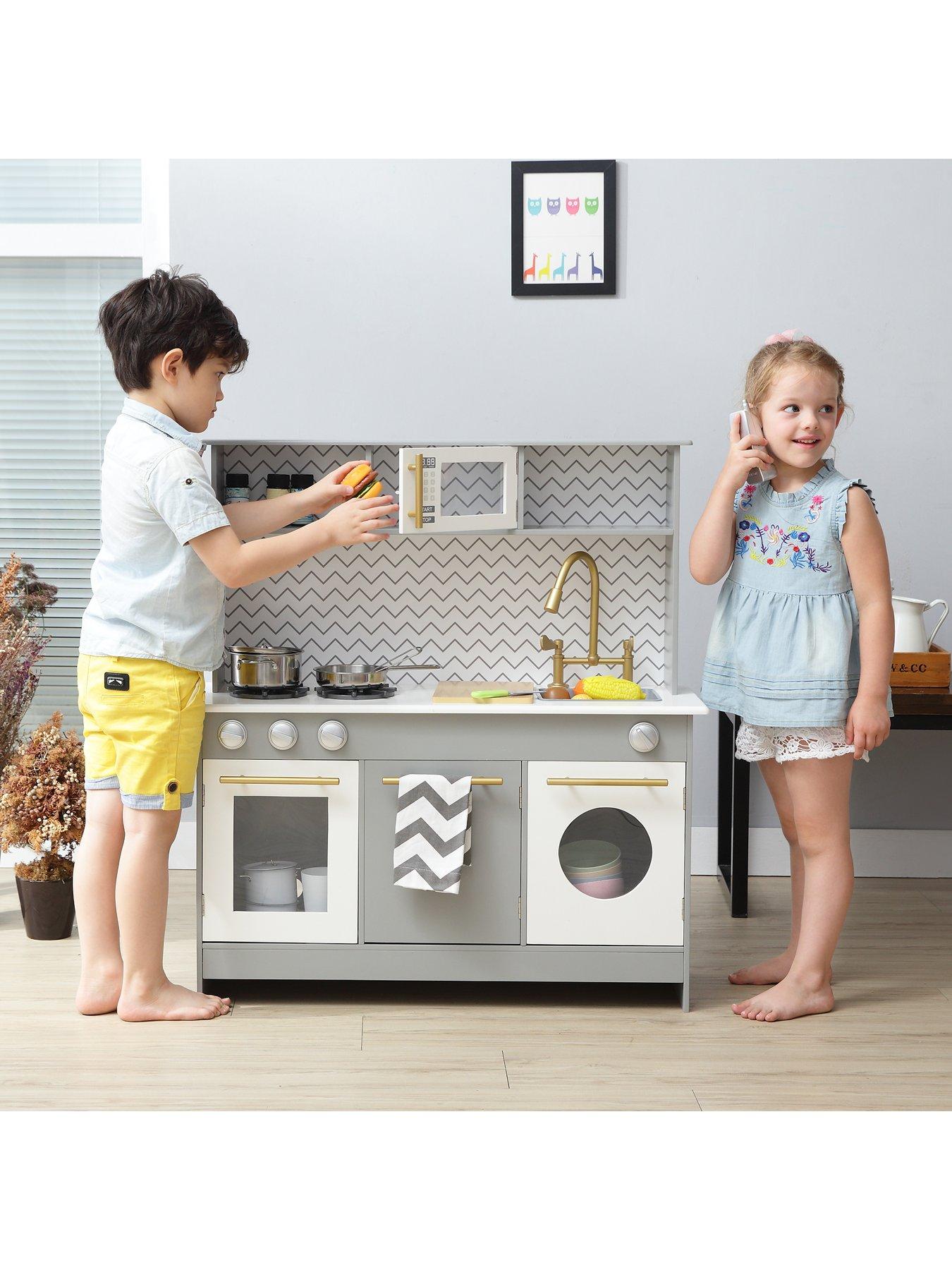 Teamson Kids Little Chef Berlin Modern Play Kitchen Grey White Very