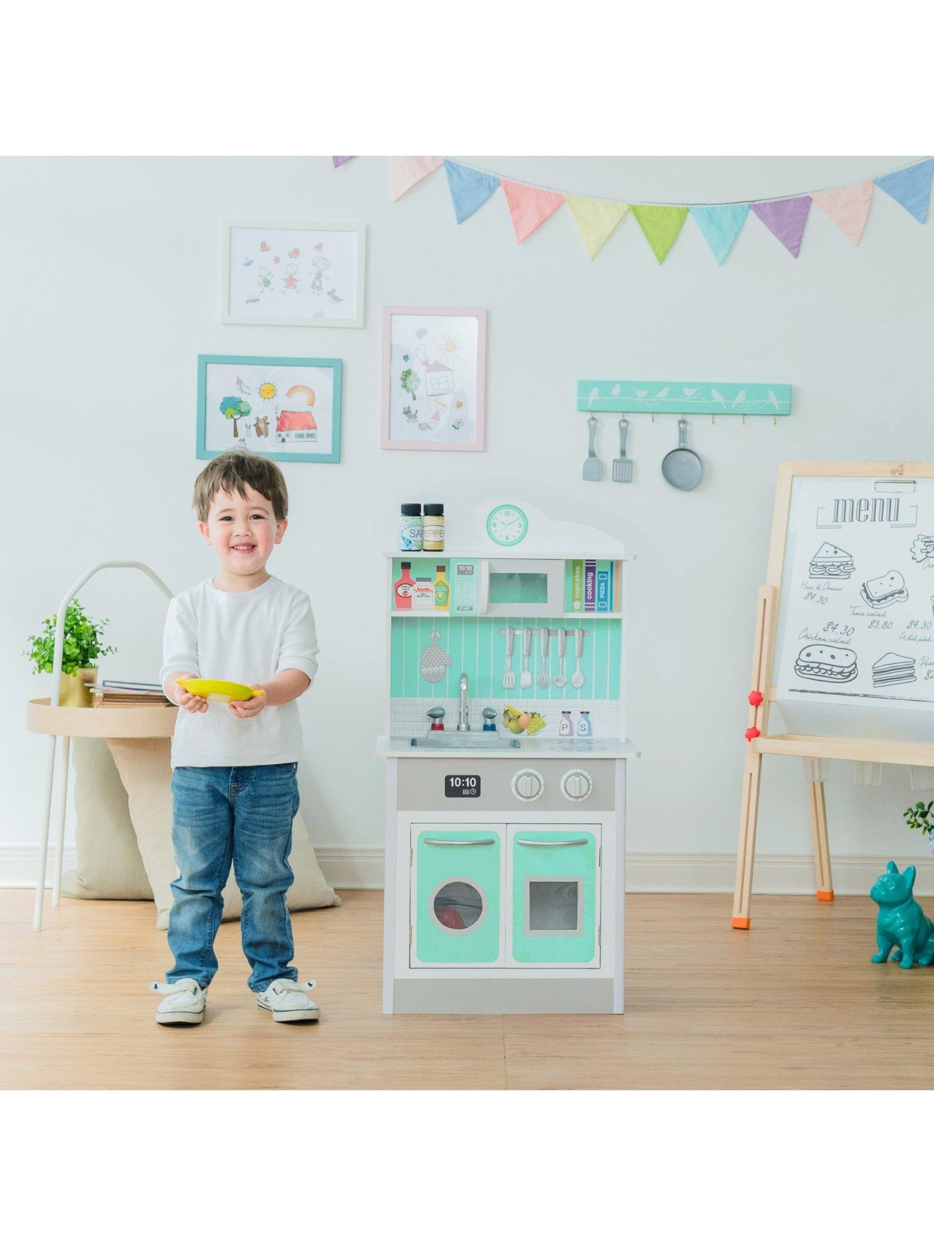 Teamson Kids Little Chef Madrid Classic Play Kitchen Mint Grey   TU3XA SQ6 0000000099 N A SLd4