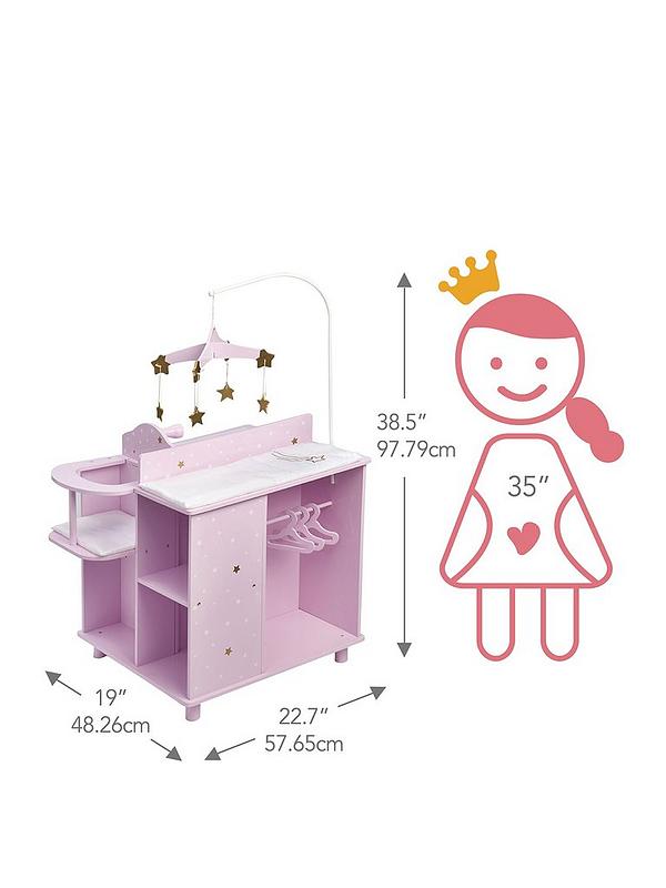 Image 3 of 7 of Teamson Kids Olivia's Little World - Twinkle Stars Princess Baby Doll Changing Station with Storage