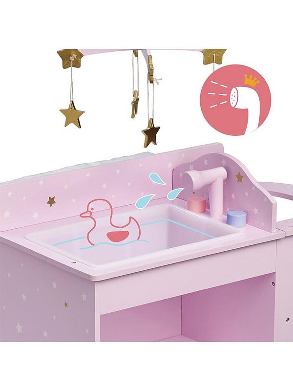 Image 4 of 7 of Teamson Kids Olivia's Little World - Twinkle Stars Princess Baby Doll Changing Station with Storage