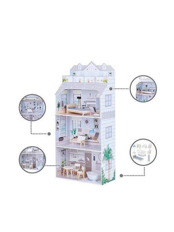 Image 3 of 7 of Teamson Kids Olivia's Little World 3-Floor Deluxe Dollhouse with&nbsp;Accessories (Grey)