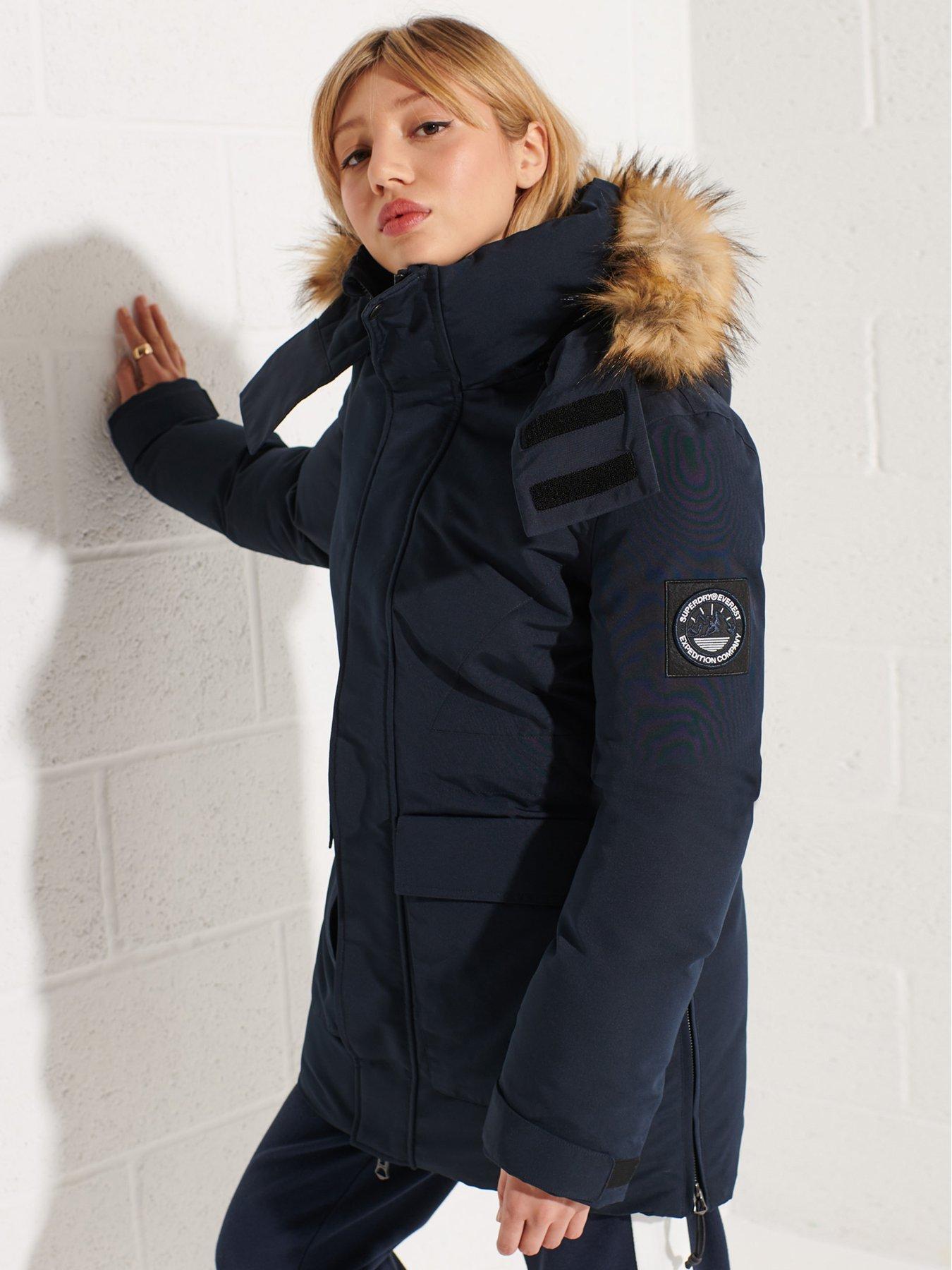 Coats & Jackets Code Everest Faux Fur Parka - Navy