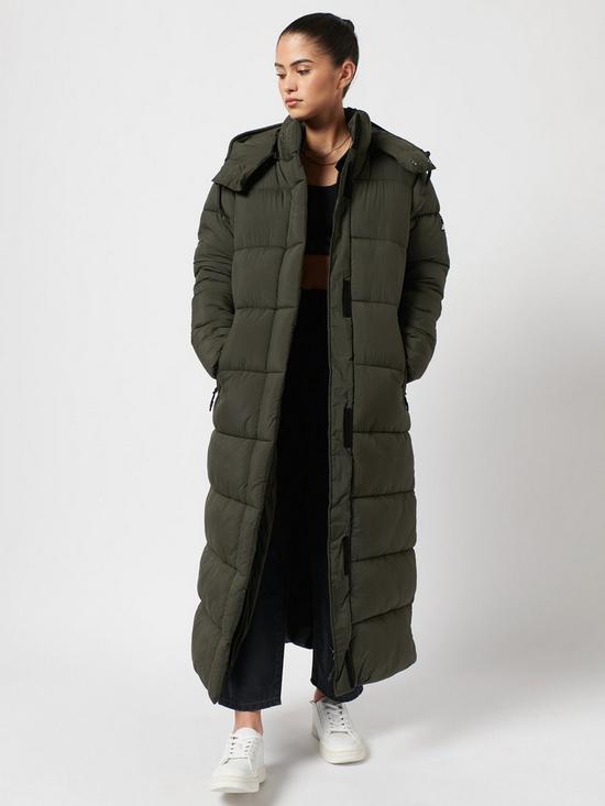 front image of superdry-longline-padded-coat-khaki