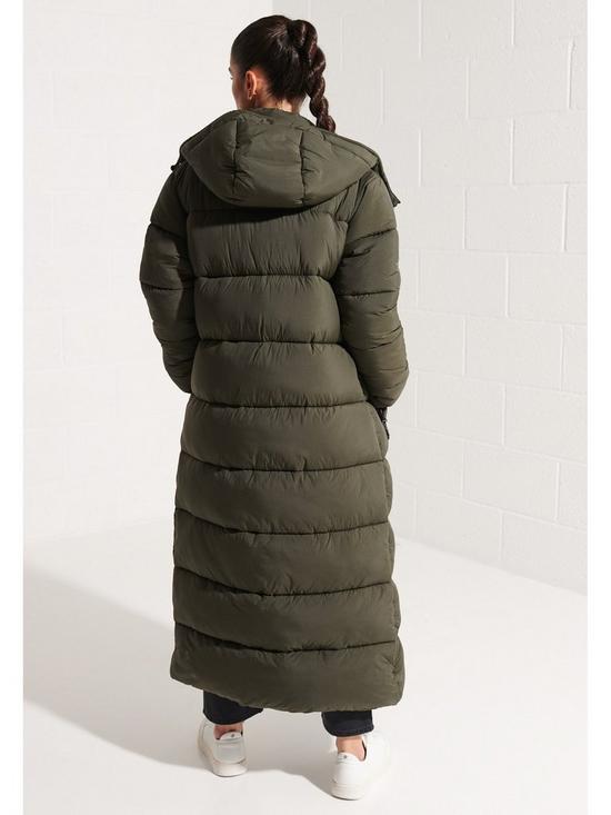 stillFront image of superdry-longline-padded-coat-khaki