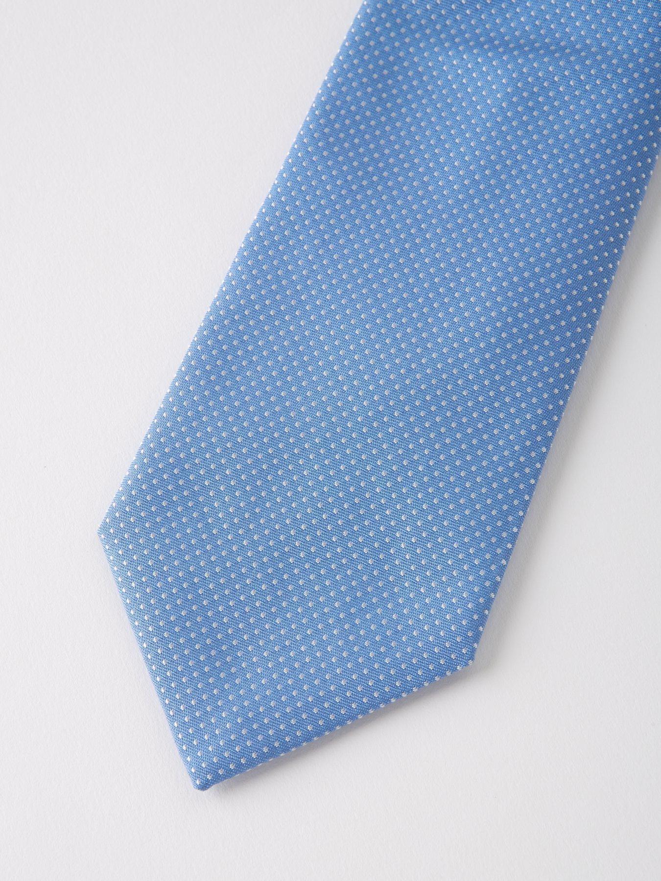  Micro Dot Pattern Silk Tie - Blue