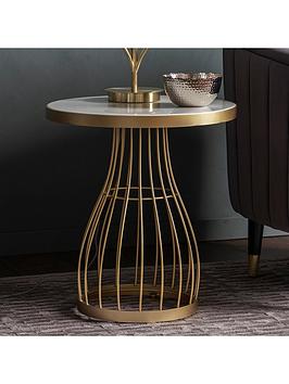Product photograph of Gallery Buderim Side Table - Champagne from very.co.uk
