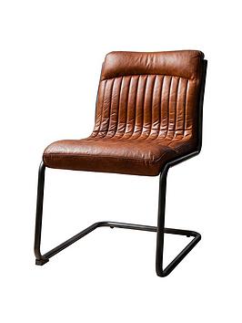 Product photograph of Gallery Aberdeen Chair Brown Leather from very.co.uk