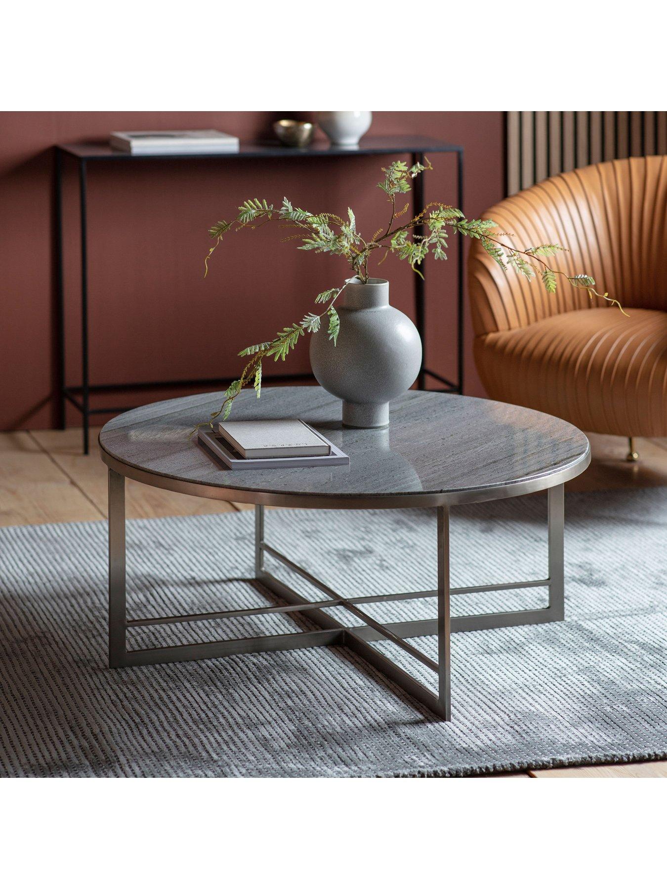 poke marble round coffee table