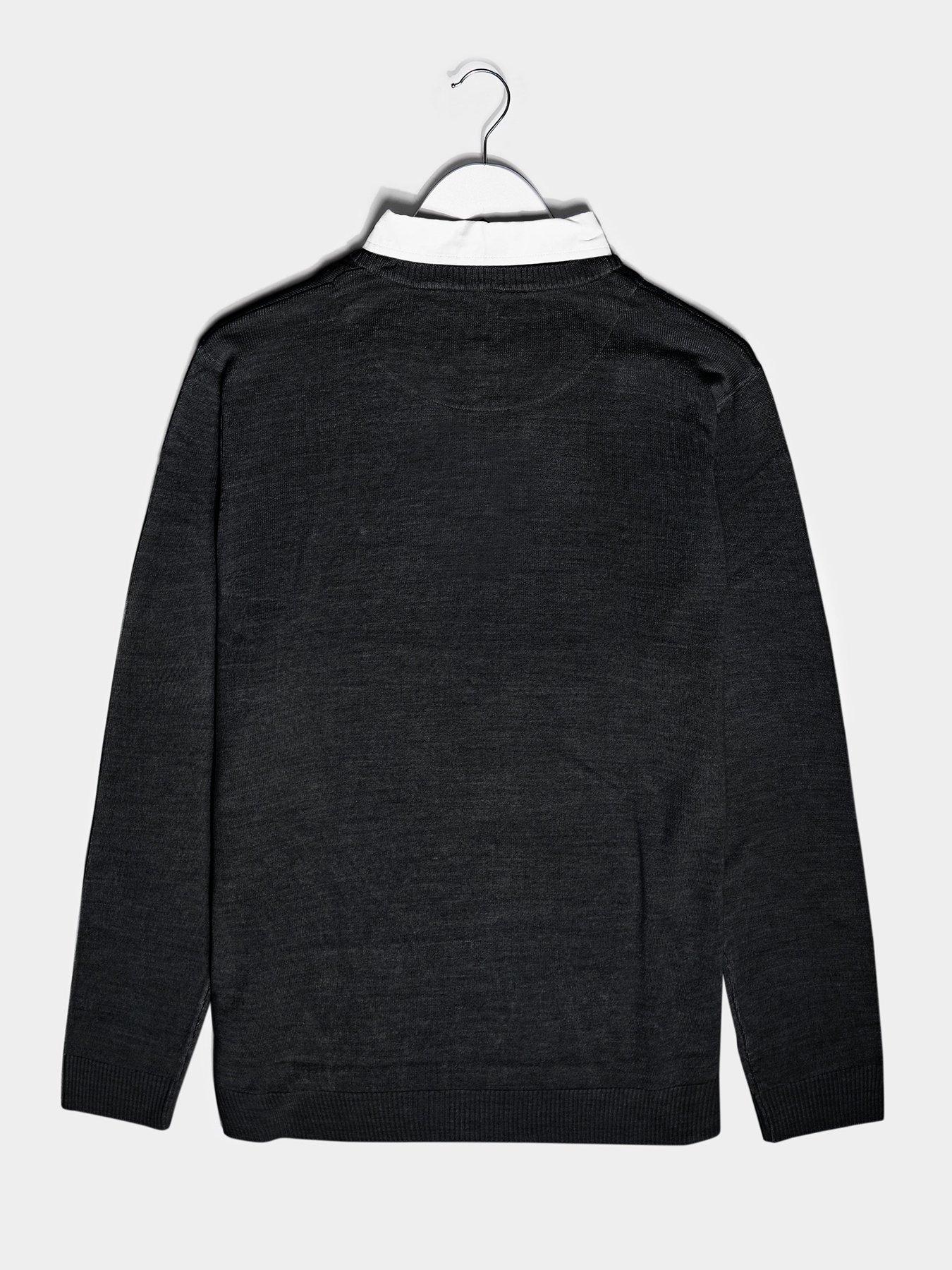  Essential Mock Shirt Jumper - Black
