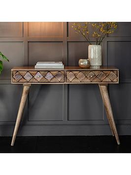 Product photograph of Gallery Burra Console Table - Oak from very.co.uk