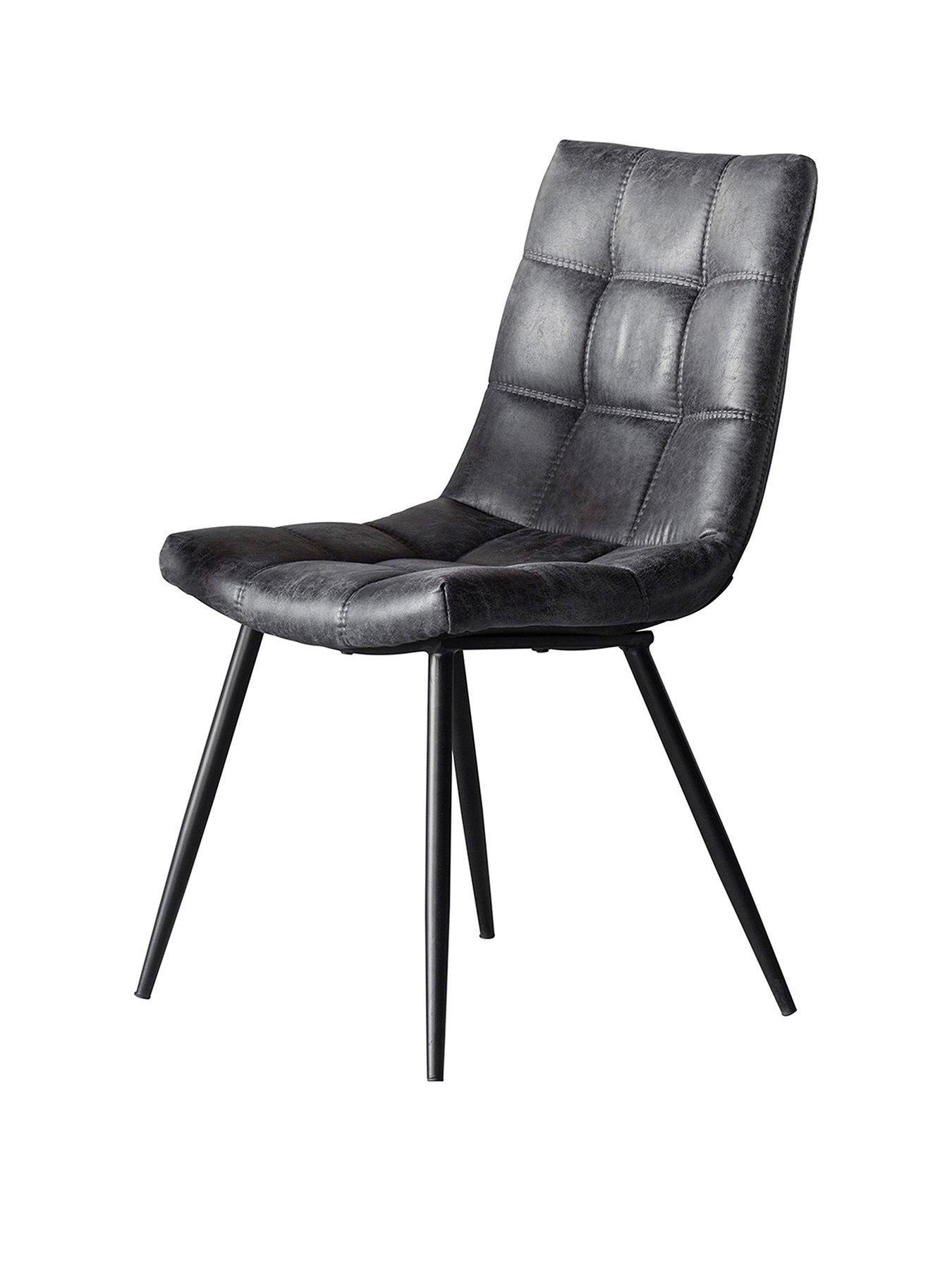 Product photograph of Gallery Alpha Grey Chair 2pk from very.co.uk