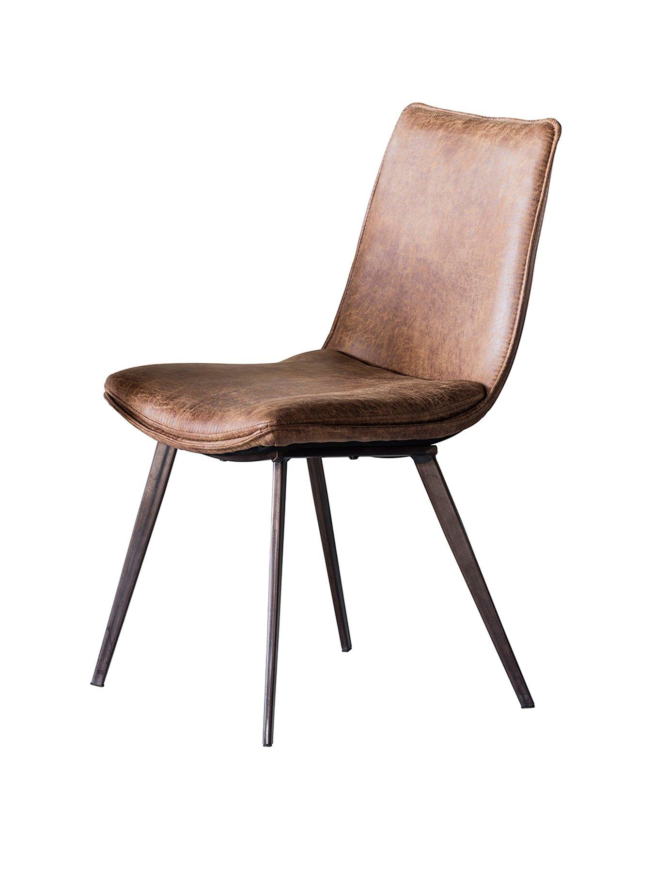 Product photograph of Gallery Arthur Chair Brown 2pk from very.co.uk