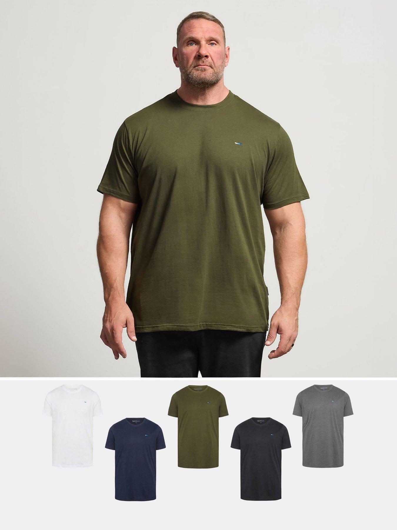 BadRhino 5 Pack Short Sleeve T-Shirt, Multi, Size 1Xl, Men