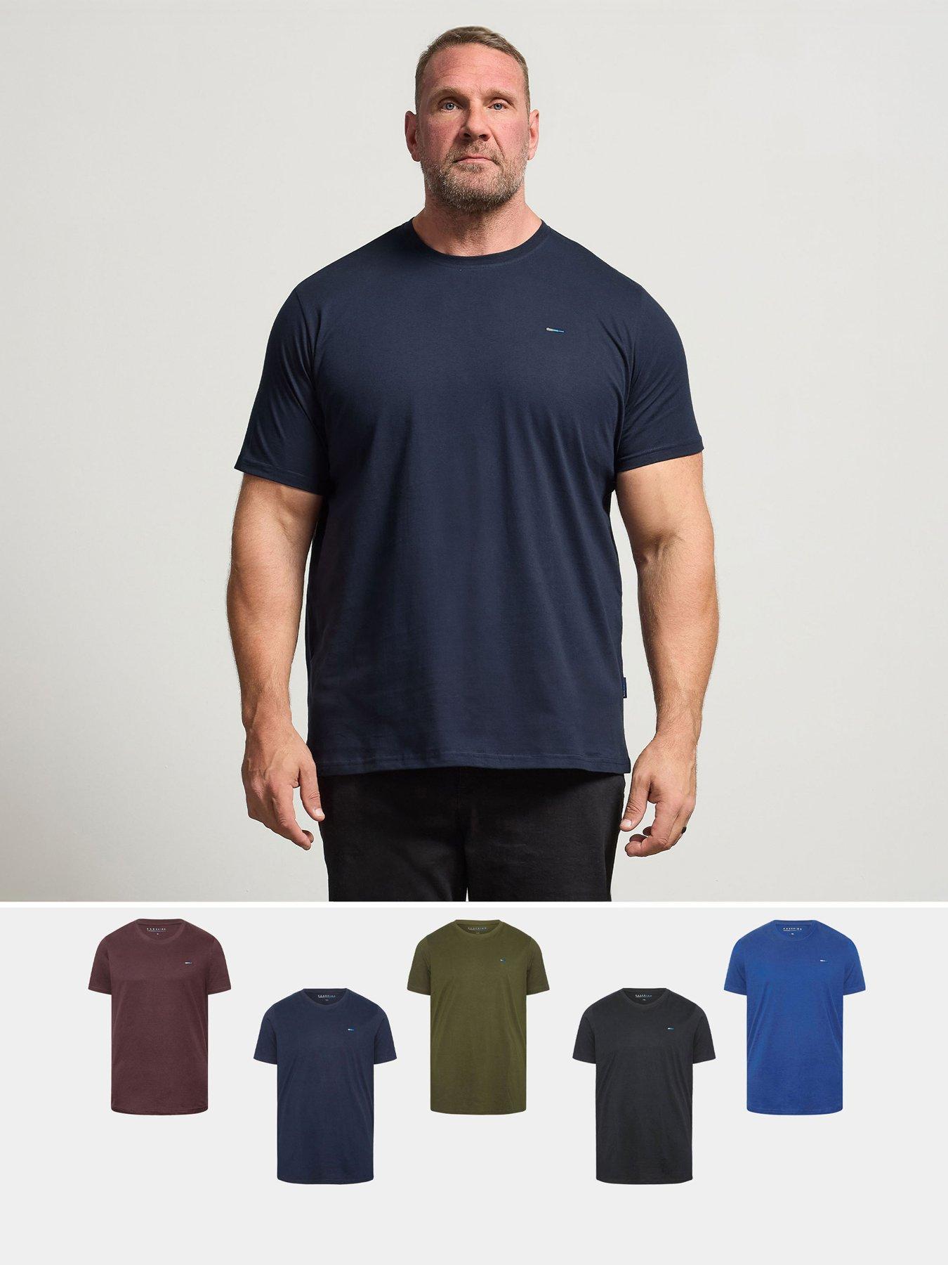 BadRhino 5 Pack Short Sleeve T-Shirt, Multi, Size 4Xl, Men
