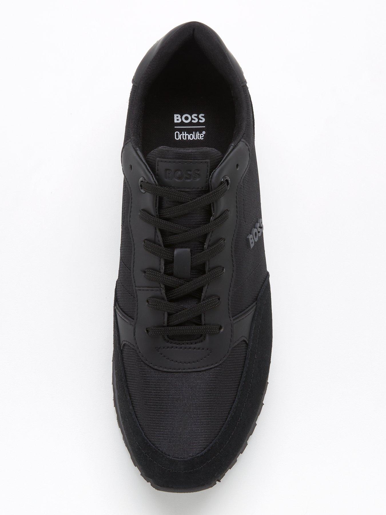 Image 4 of 6 of BOSS Parkour Mix Fabric Runner Trainers - Black