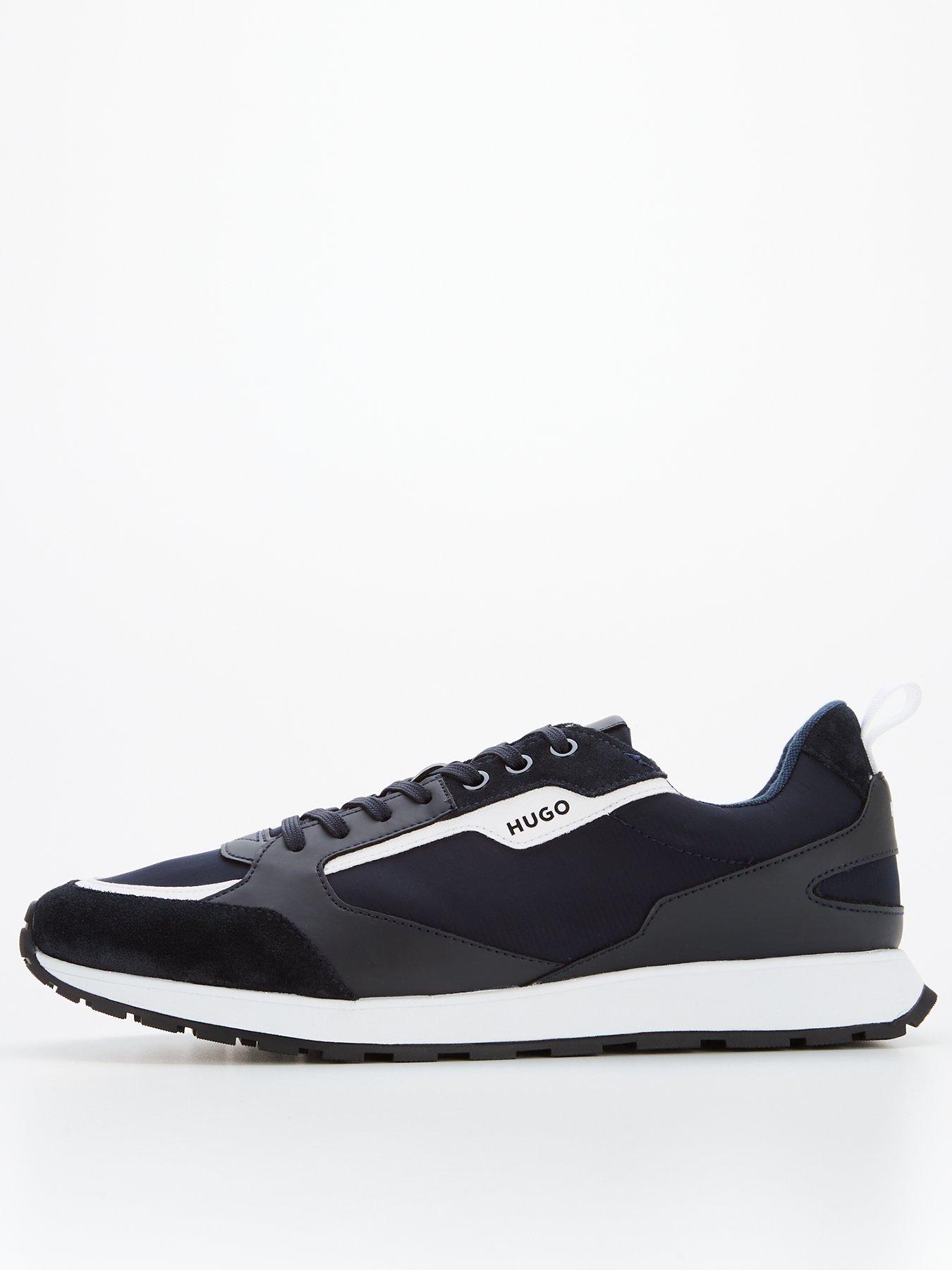 HUGO Icelin Mix Fabric Runner Trainers - Navy | very.co.uk