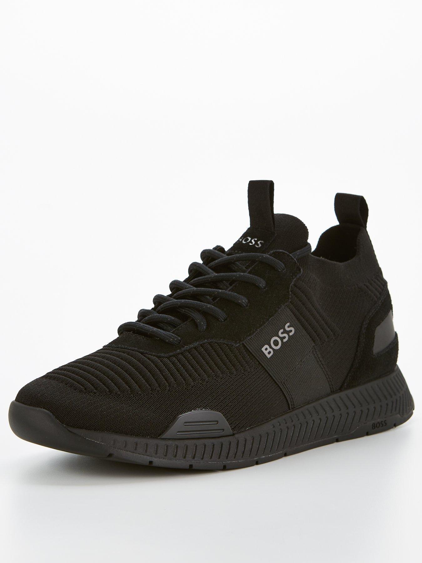 BOSS Titanium Knit Runner Trainers - Black | very.co.uk