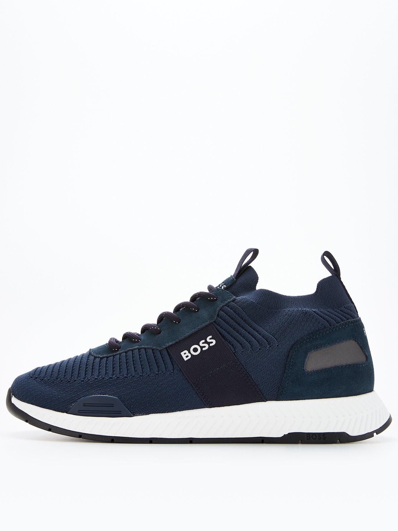 BOSS Titanium Knit Runner Trainers - Navy