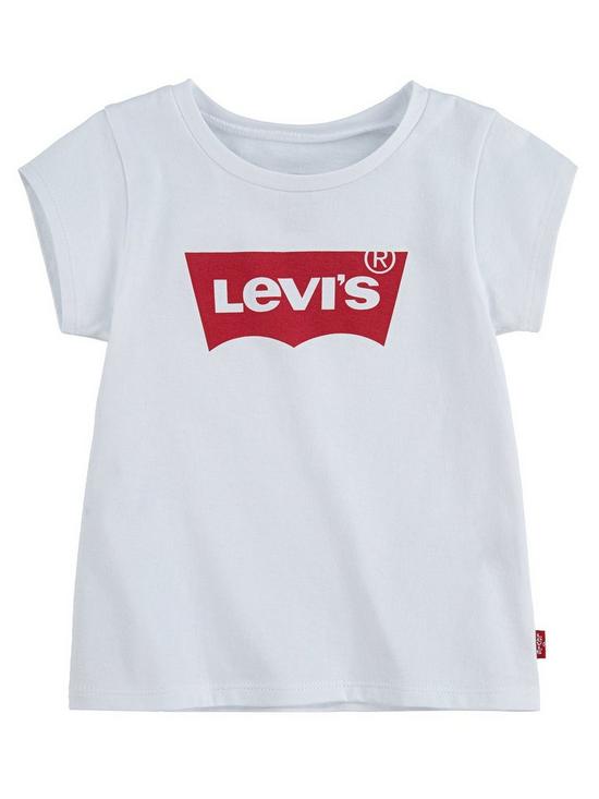 front image of levis-baby-girls-batwing-a-line-t-shirt-white