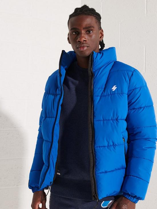 Superdry Non Hooded Sports PU Padded Jacket - Royal Blue | very.co.uk