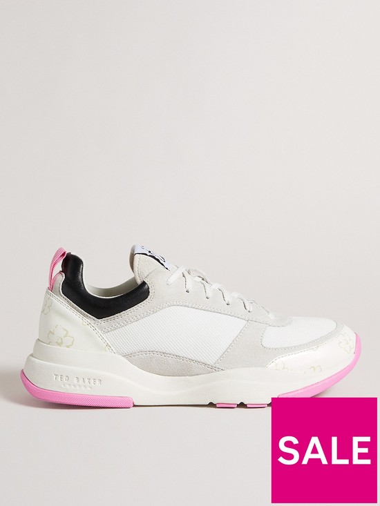 front image of ted-baker-tabbiy-magnolia-flower-chunky-trainer
