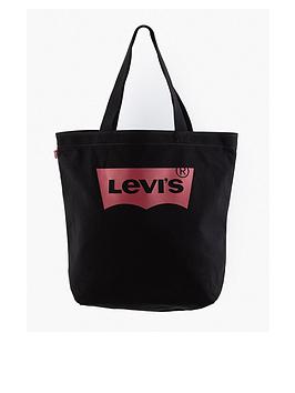 levi's batwing pure cotton tote bag - black