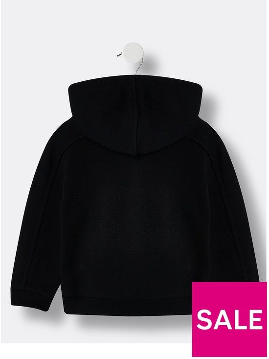 back image of river-island-mini-mini-girls-logo-hoodie-black