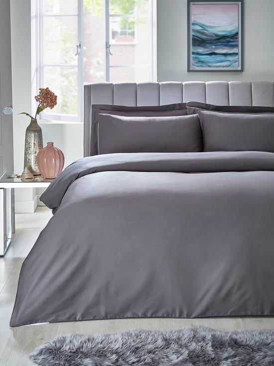 front image of hotel-collection-luxury-400-thread-count-plain-soft-touch-sateen-duvet-cover-set-charcoal