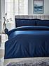  image of very-home-luxury-400-thread-count-plain-soft-touch-sateen-duvet-cover-set-navy