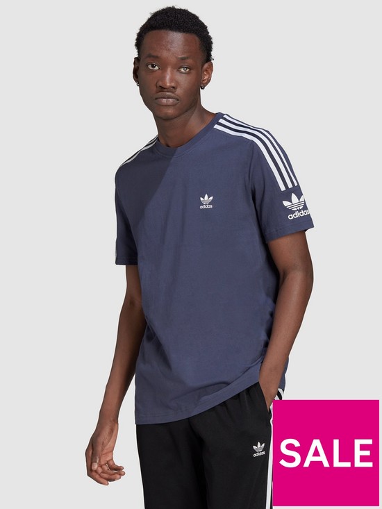 front image of adidas-originals-lock-up-t-shirt-navy