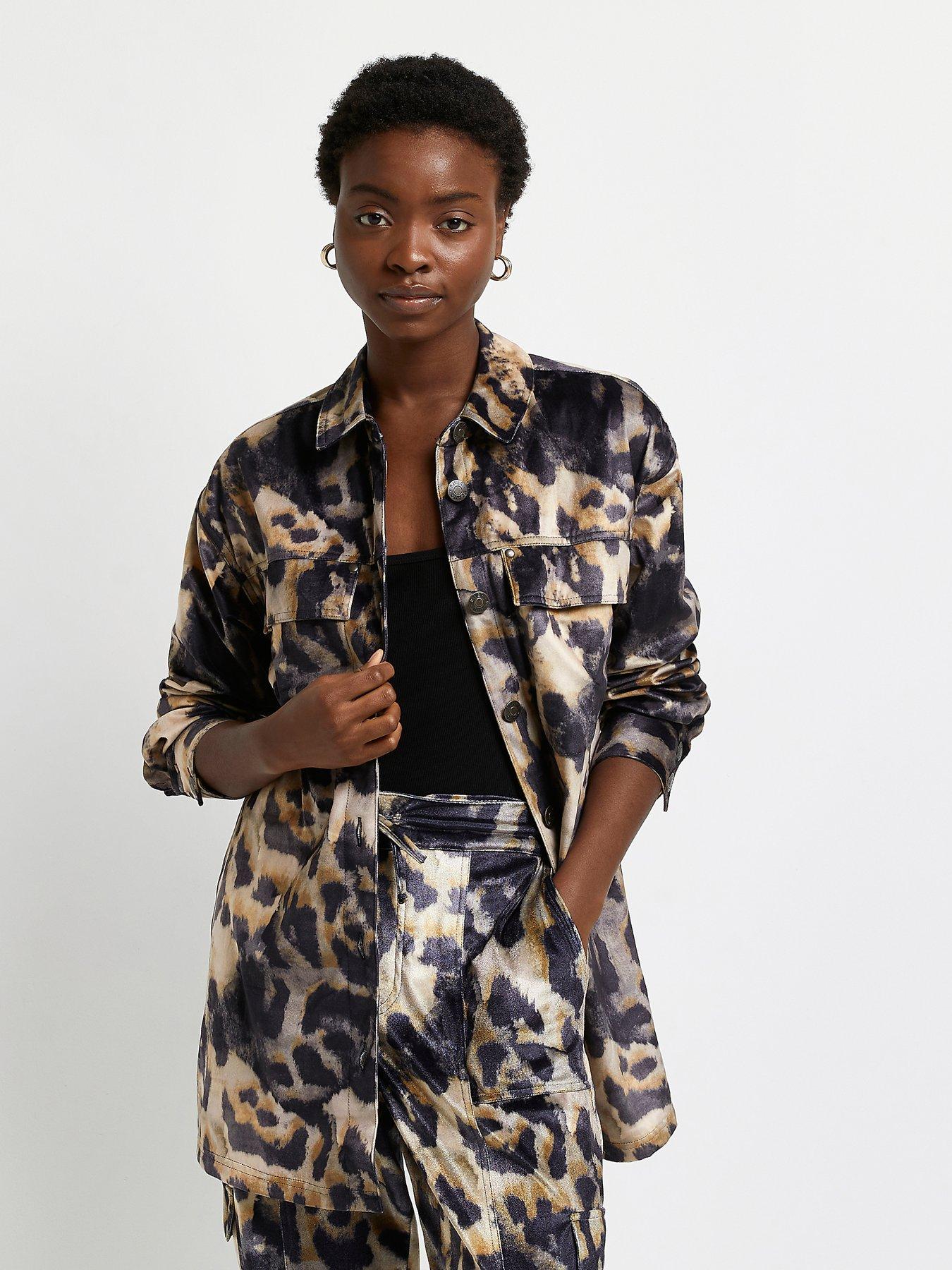 river island leopard shacket