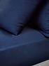  image of hotel-collection-luxury-400-thread-count-plain-soft-touch-sateen-extra-deep-32-cm-fitted-sheet-navy