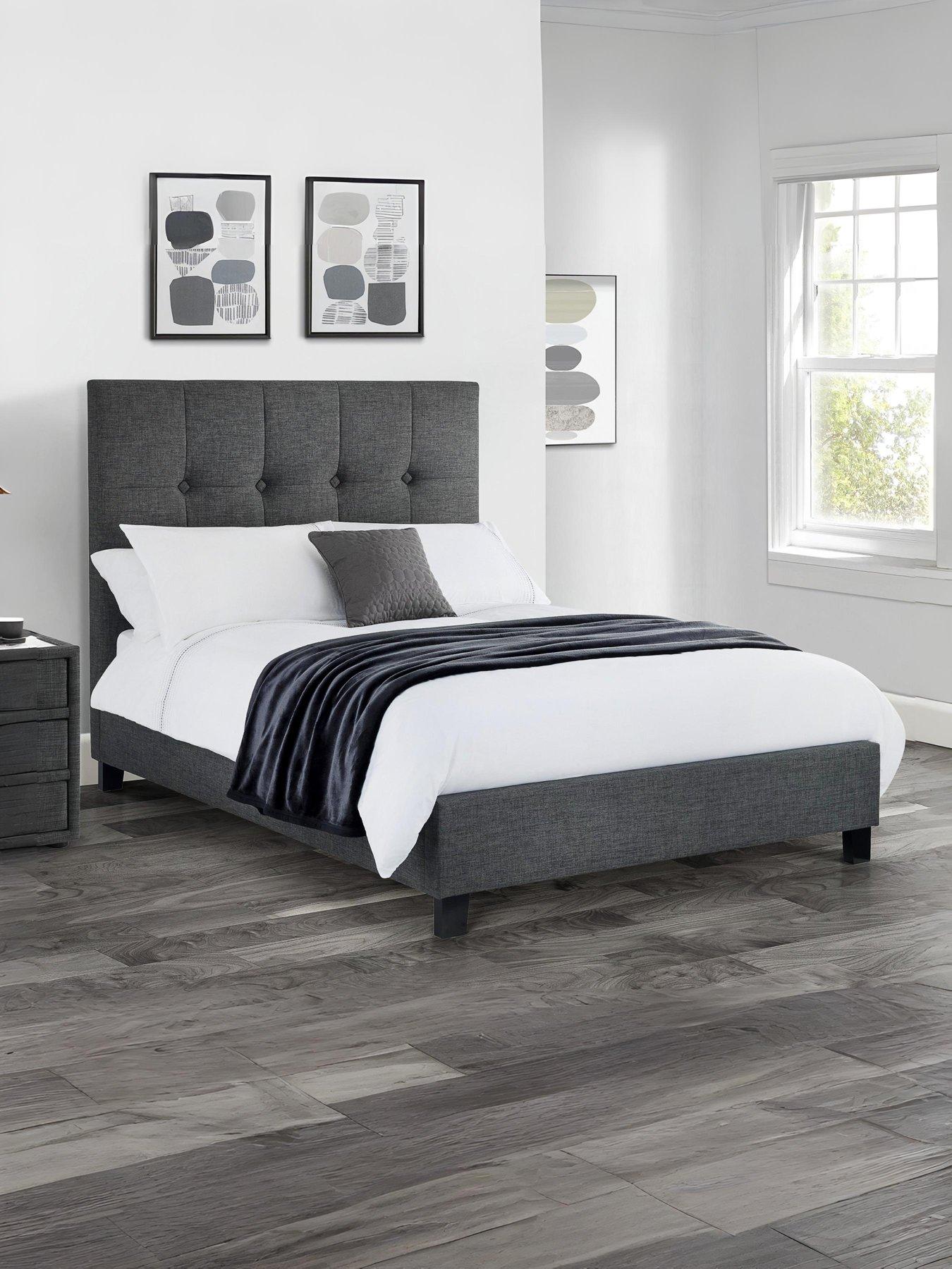 Julian Bowen Sorrento High Headboard Bed - Slate Linen