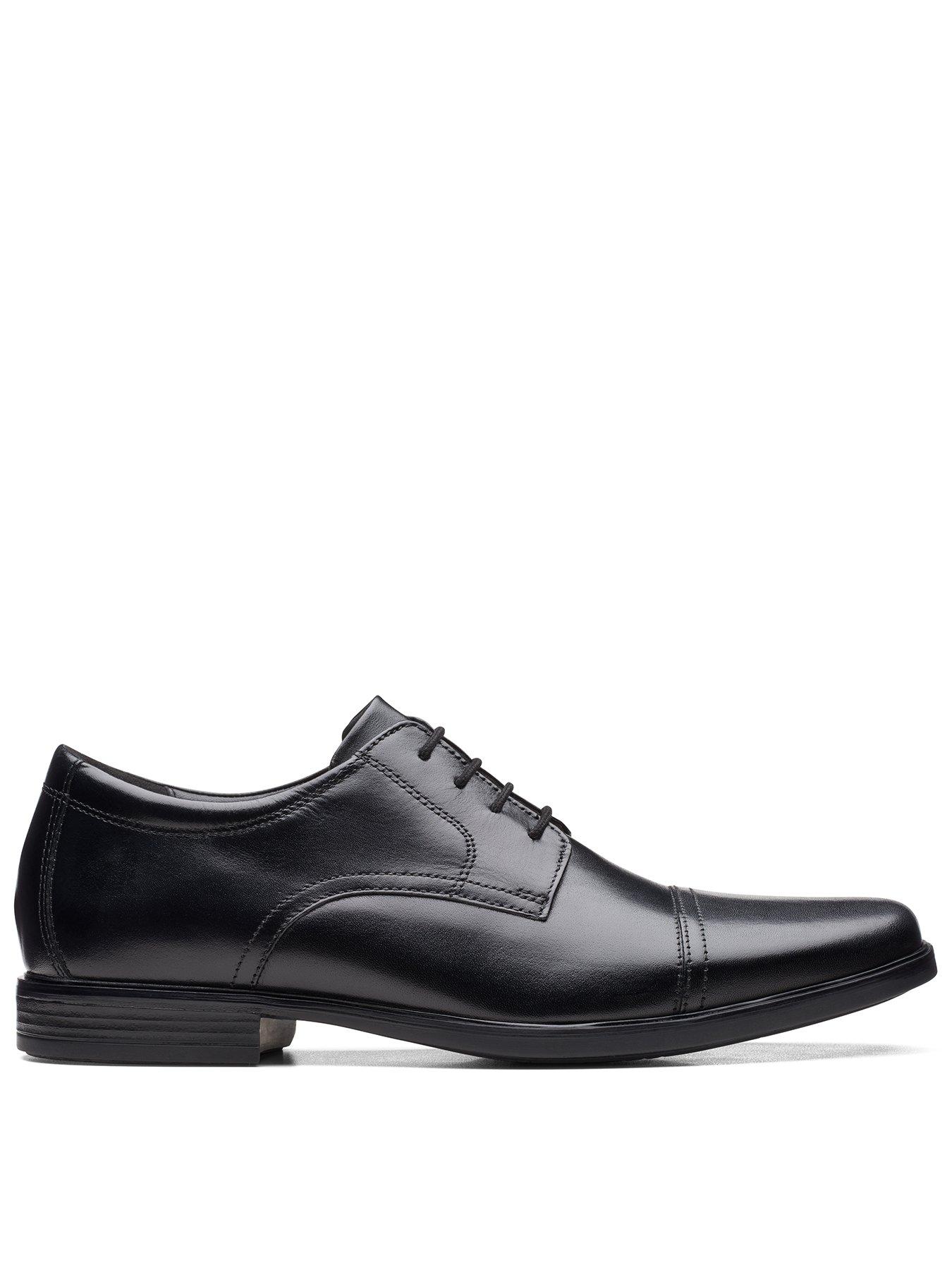 Clarks men black leather best sale formal shoes