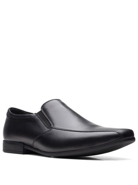front image of clarks-sidton-edge-shoes-black