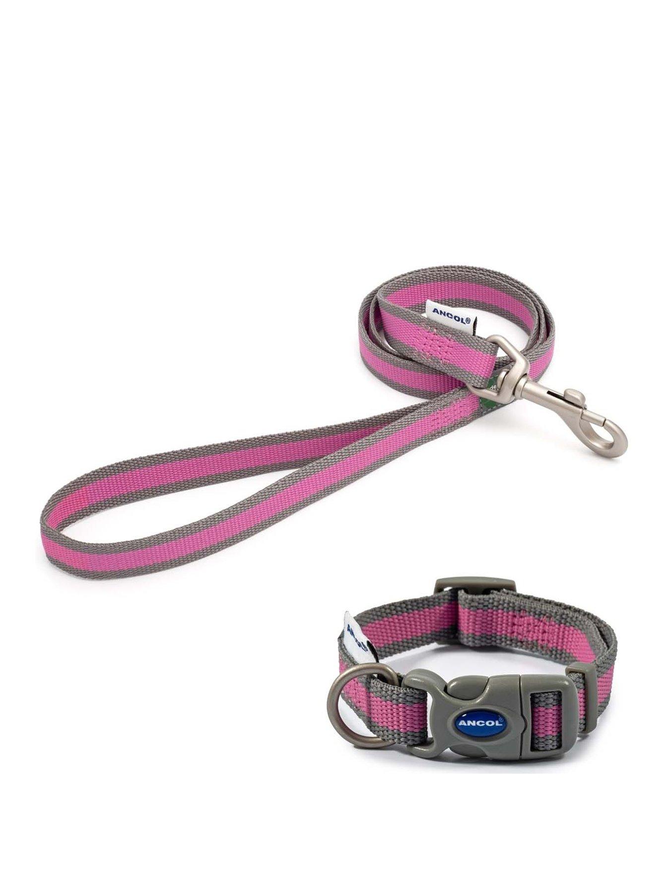 Product photograph of Ancol Pink Grey Made From Collar S And Pink Grey Made From Lead - Medium from very.co.uk