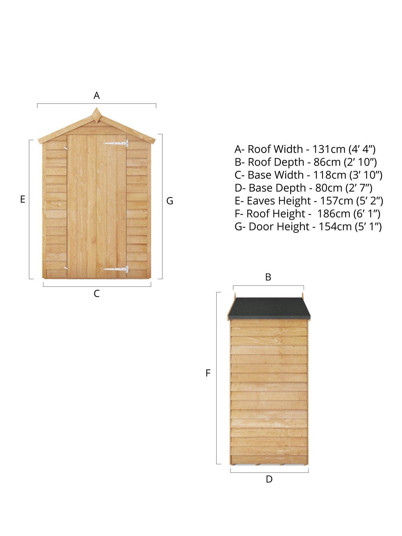 Image 6 of 7 of MERCIA 3 x 4 ft&nbsp;Overlap Apex Windowless Shed&nbsp;- FSC&reg; Certified
