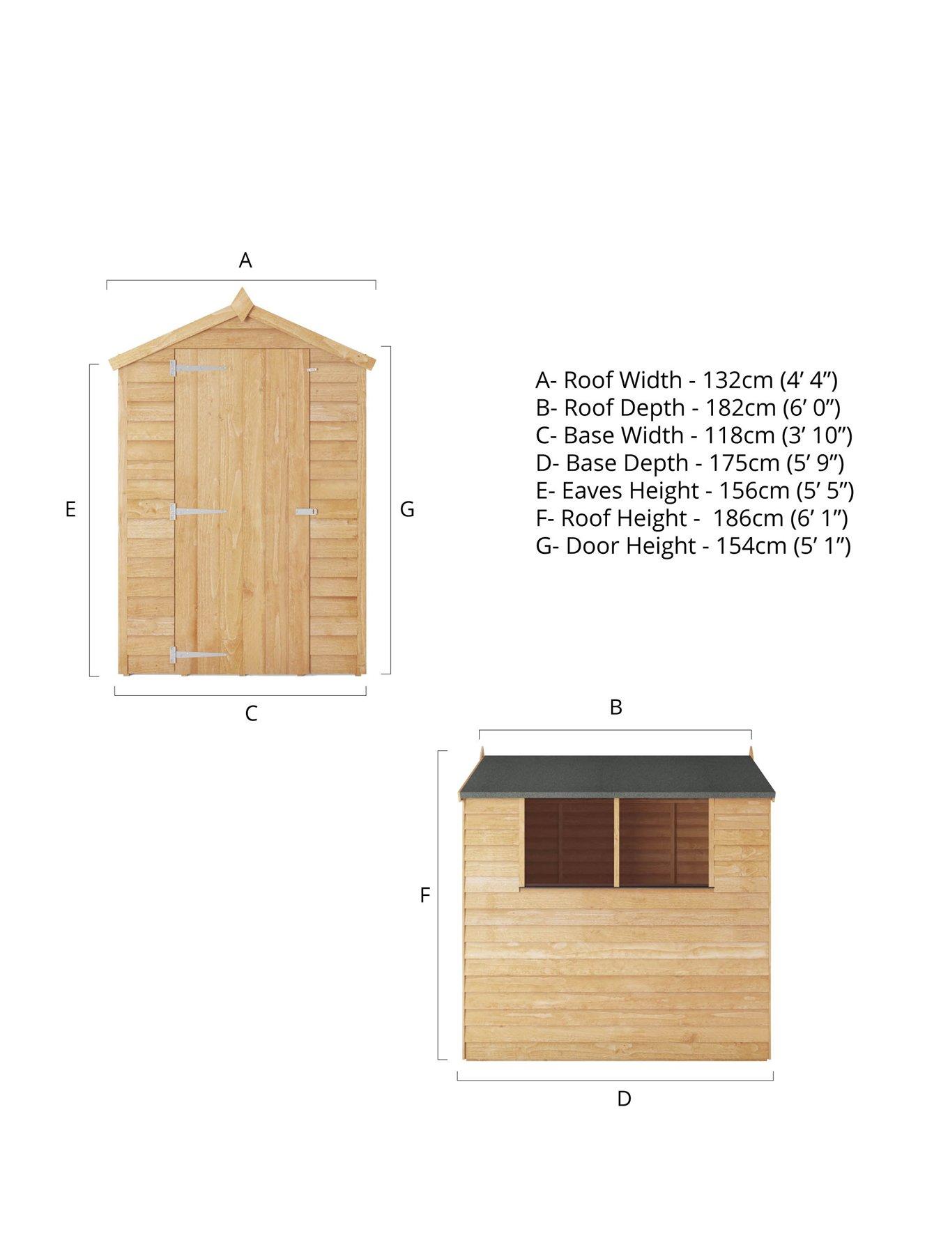 Image 6 of 6 of MERCIA 6 x 4&nbsp;ft&nbsp;Overlap Apex Shed&nbsp;- FSC&reg; Certified