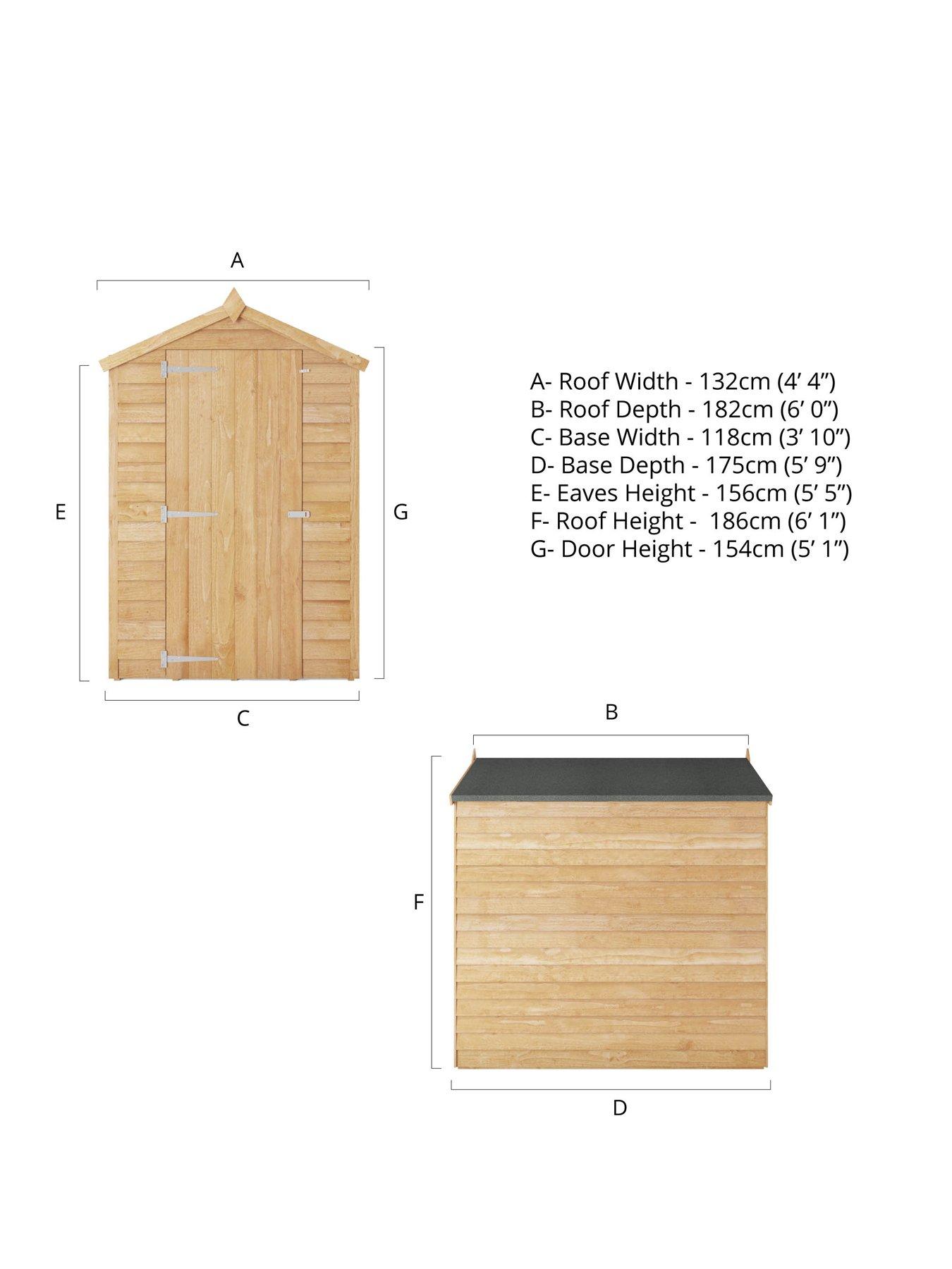 Image 6 of 6 of MERCIA 6 x 4 ft&nbsp;Overlap Apex Windowless Shed&nbsp;- FSC&reg; Certified