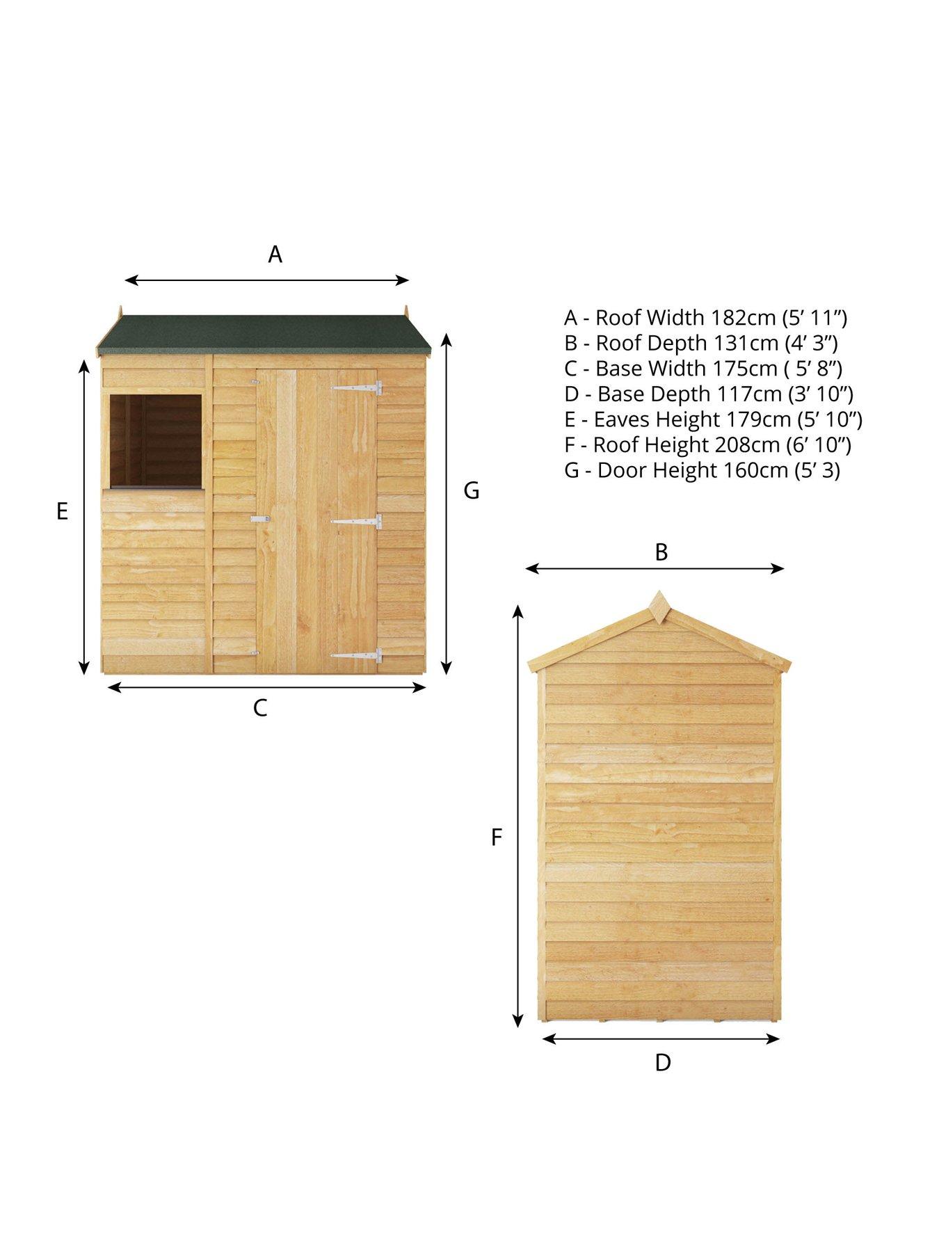 Image 5 of 6 of MERCIA 6 x 4 ft&nbsp;Overlap Reverse Apex Shed - FSC&reg; Certified
