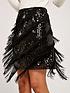 apricot-sequin-and-tassel-skirt-blackoutfit