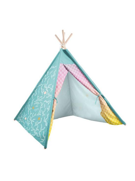 stillFront image of rucomfy-kids-teepee-play-tent-mermaid-tail