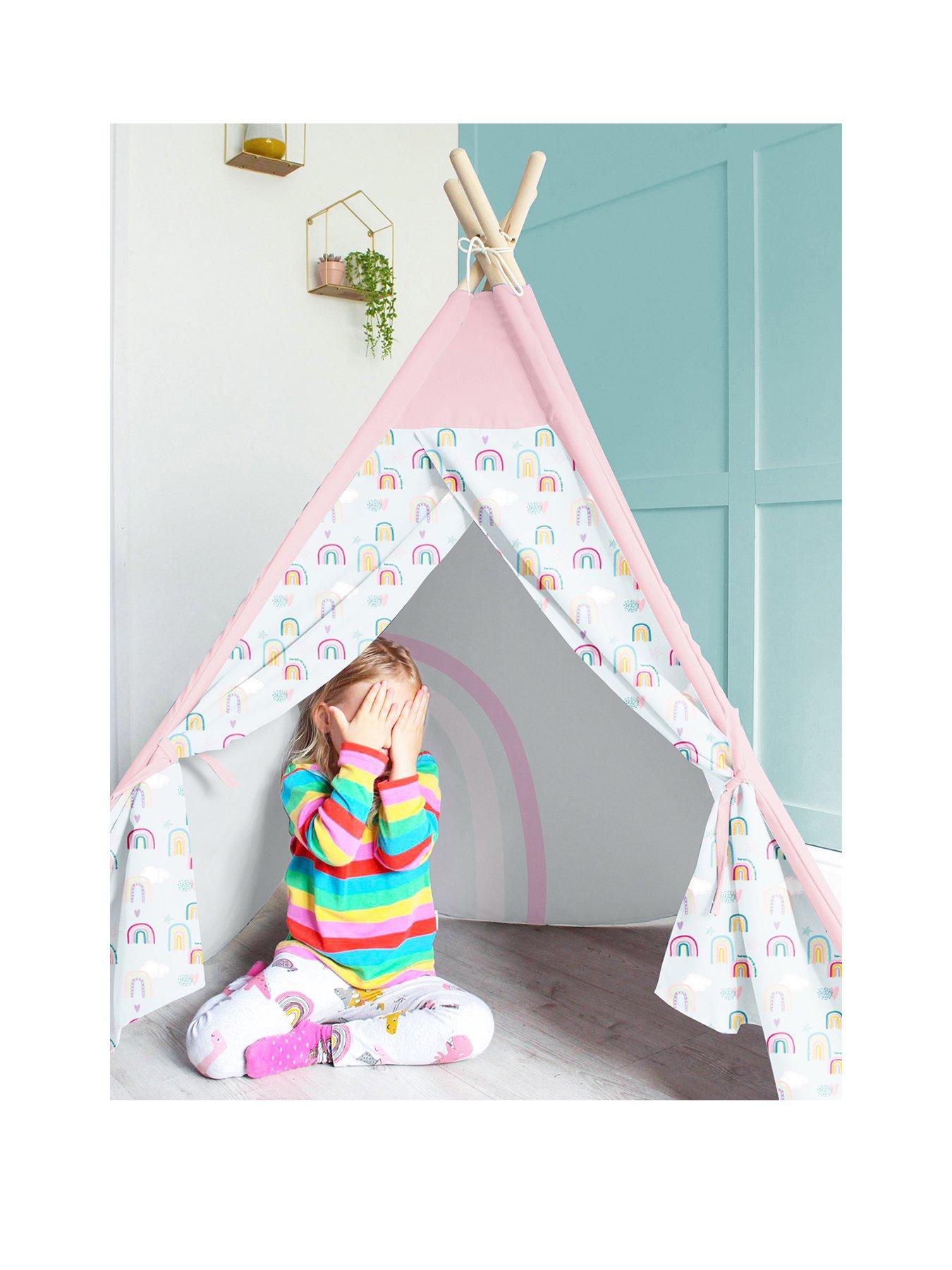 Image 1 of 6 of rucomfy Kids Teepee Play Tent - Rainbow Sky