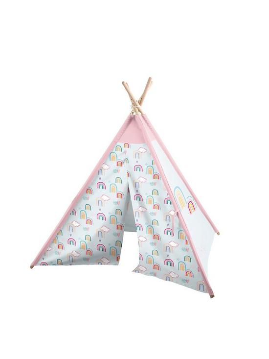 stillFront image of rucomfy-kids-teepee-play-tent-rainbow-sky